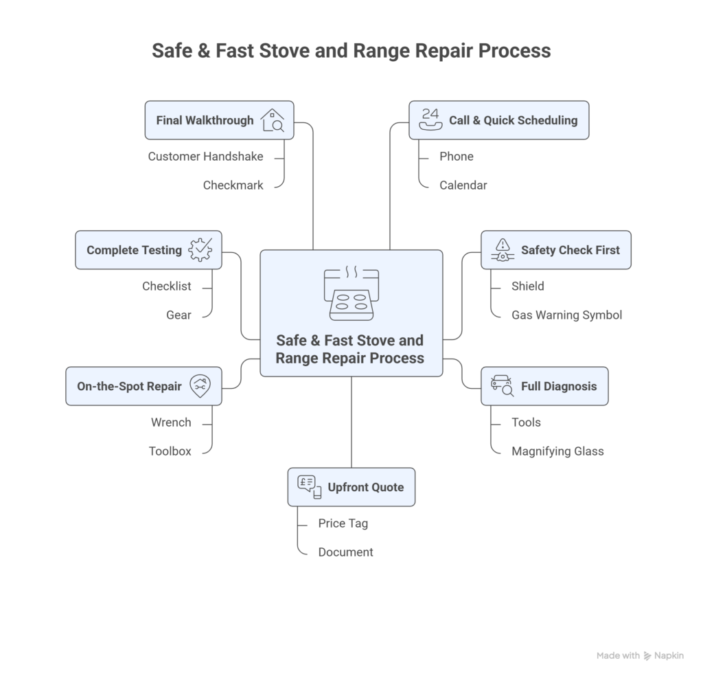 Safe & Fast Stove and Range Repair Process in Abilene  by CoreFix Appliance Repair. visual process 